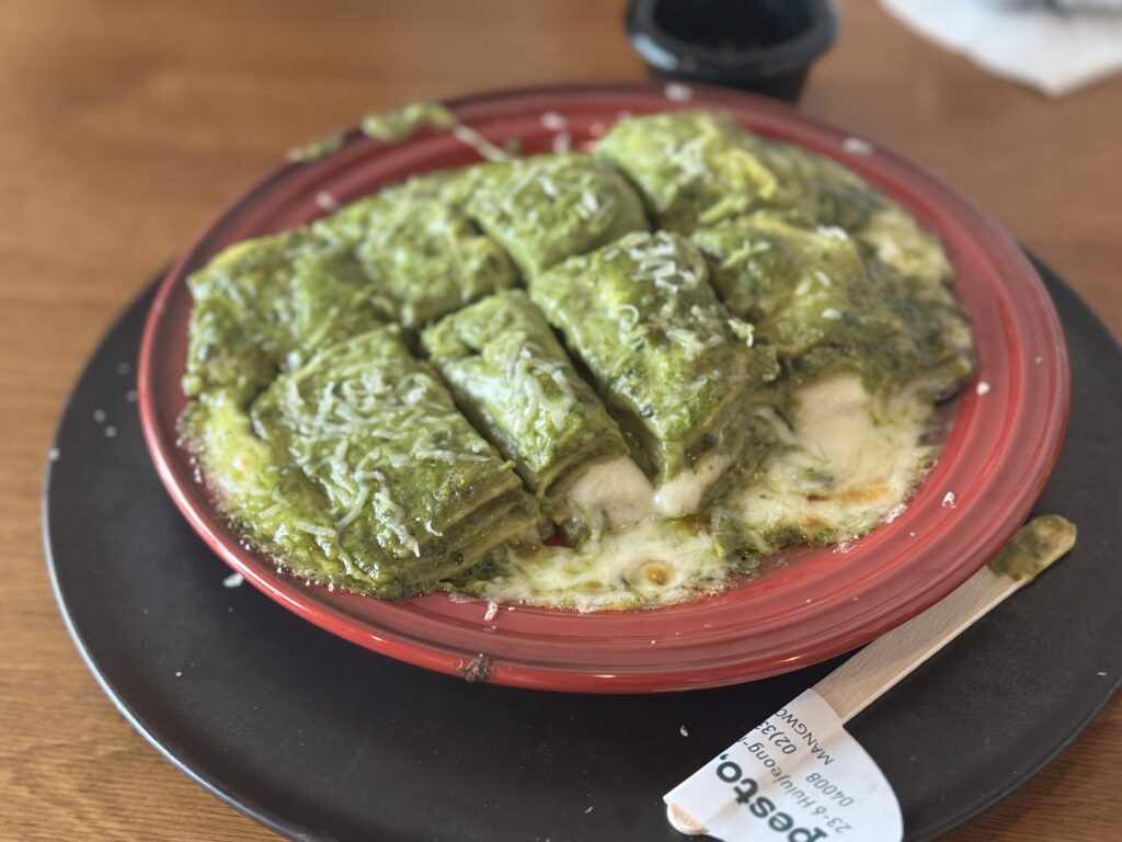 Best Brunch in Mangwon - basil pesto lasagna at OTSEP café