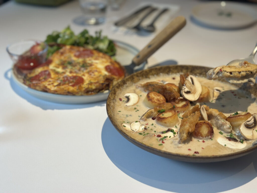 Chewy gnocchi and creamy mushroom risotto served at Alnuovo — hongdae brunch favorites